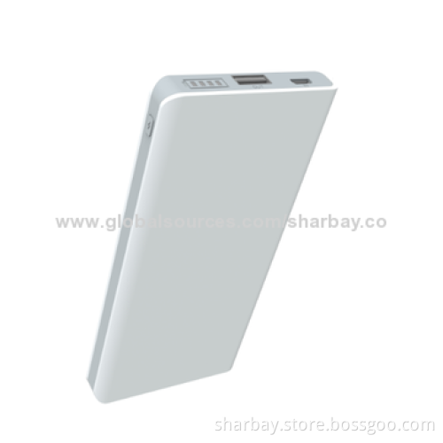USB Mobile Phone Charger, Built-in Li-Polymer Power Battery, Ultra Thin/5V/1.5A Input/5V/2.1A Output